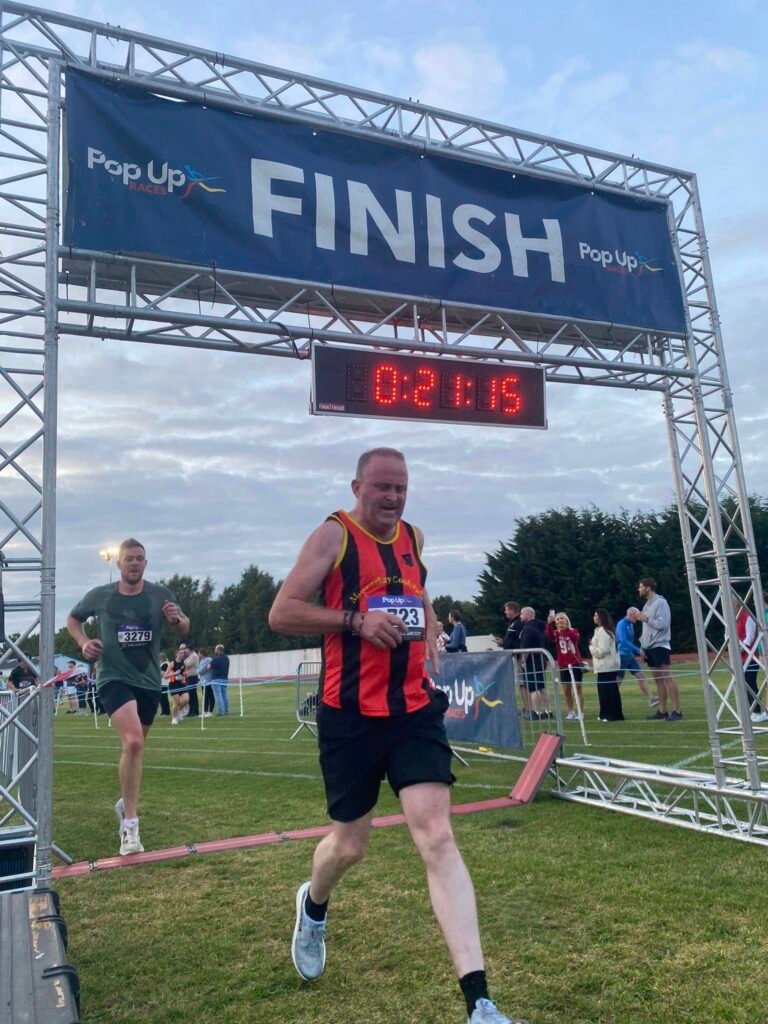 Denis O’Reilly runs strong at Celbridge 5k race